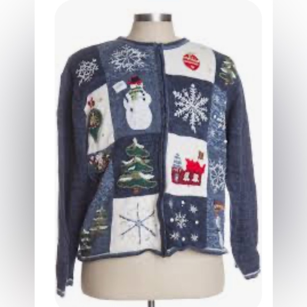 Vintage Tiara Ugly Christmas Winter Cardigan/ woman’s size M